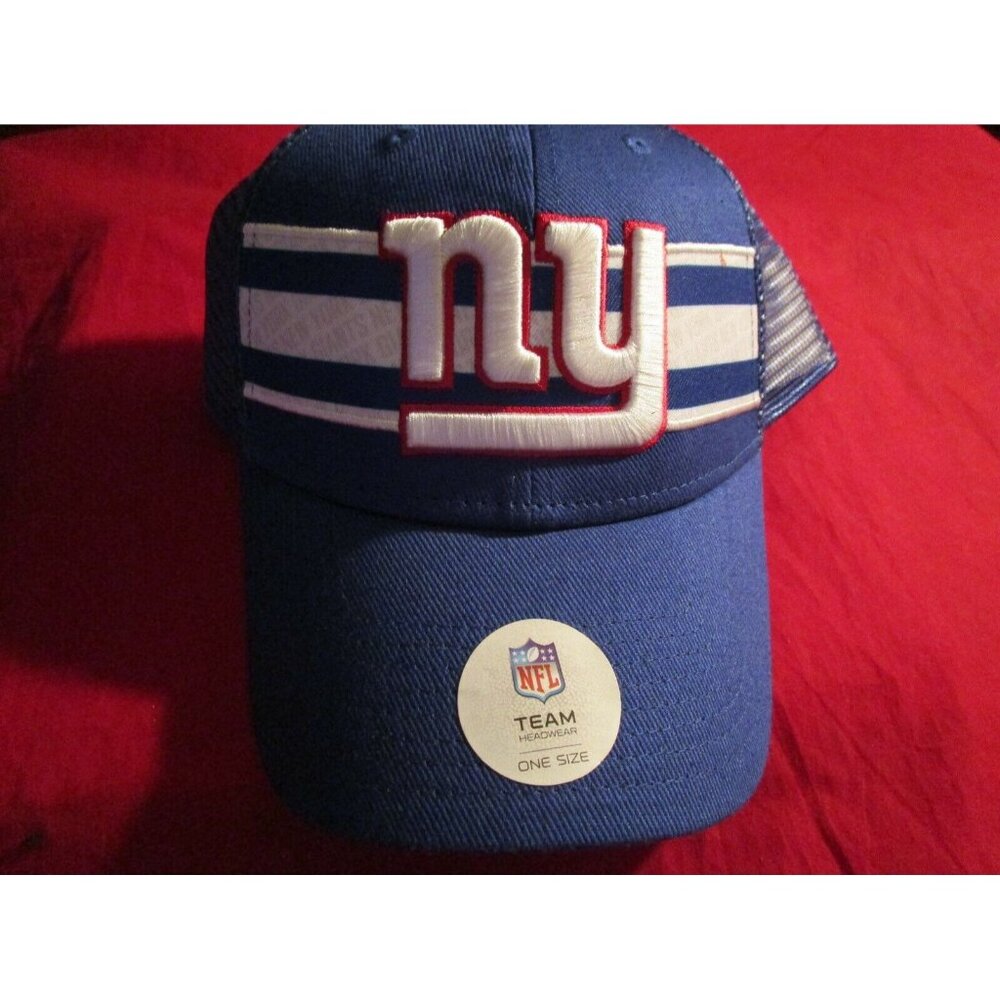 New York Giants NFL Team Blue Red White Mesh Baseball Hat Cap